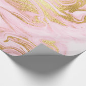 Papier Cadeau Rose Gold Blush Marbre rose blanc Métal Abstrait (Coin)