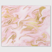Papier Cadeau Rose Gold Blush Marbre rose blanc Métal Abstrait (Plat)