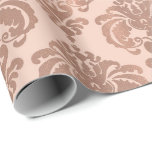 Papier Cadeau Rose Gold Blush Rose Moderne Glam Damassé<br><div class="desc">papier d'emballage personnalisé</div>