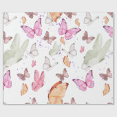 Papier Cadeau rose gold butterfly (Plat)