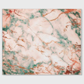 Papier Cadeau Rose Gold Cali Marbre Vert profond Pierre Bois de  (Plat)