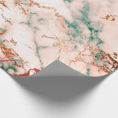 Papier Cadeau Rose Gold Cali Marbre Vert profond Pierre Bois de  (Coin)