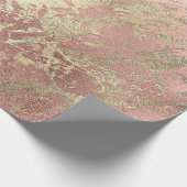 Papier Cadeau Rose Gold Champaigne Marbre brillant en métal (Coin)