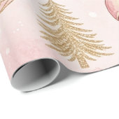Papier Cadeau Rose Gold Christmas Wrapping Paper (Coin rond)