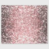 Papier Cadeau Rose Gold Éclairage Filles Glittery Sparkly (Plat)