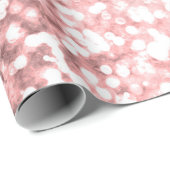 Papier Cadeau Rose Gold Éclairage Filles Glittery Sparkly (Coin rond)