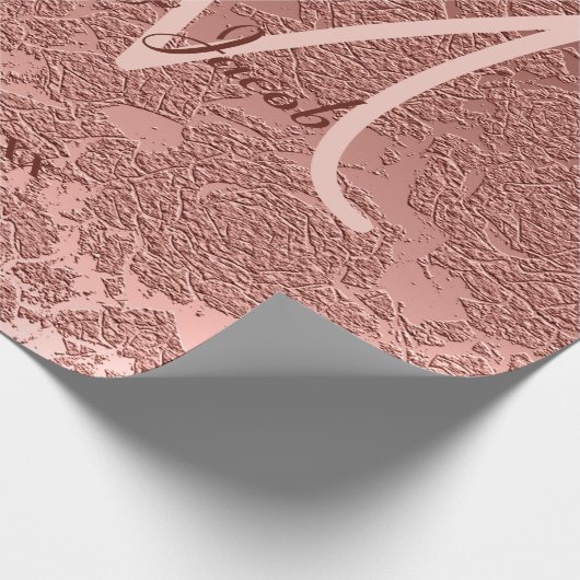 Papier Cadeau Rose Gold Elegant Mariage Réception Monogramme (Coin)
