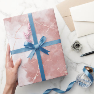 Papier Cadeau Rose Gold Élégant Rouge à Joues Brillant Motif Abs