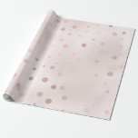 Papier Cadeau Rose Gold et Blush Confetti<br><div class="desc">Papier d'emballage confetti en feuille métallisée..</div>
