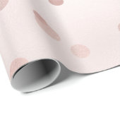 Papier Cadeau Rose Gold et Blush Confetti (Coin rond)