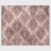 Papier Cadeau Rose Gold et Blush thème vin français (Plat)