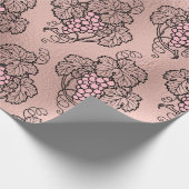 Papier Cadeau Rose Gold et Blush thème vin français (Coin)