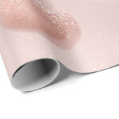 Papier Cadeau Rose Gold et Confetti Blush (Coin rond)