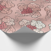 Papier Cadeau Rose Gold et Rose Pâle French Wine thème (Coin)