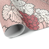 Papier Cadeau Rose Gold et Rose Pâle French Wine thème (Coin rond)