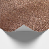 Papier Cadeau Rose Gold Faux Sepia Linen Mesh Metallic Burlap (Coin)