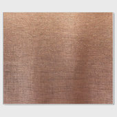 Papier Cadeau Rose Gold Faux Sepia Linen Mesh Metallic Burlap (Plat)