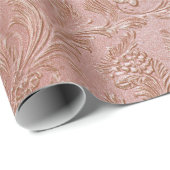 Papier Cadeau Rose-Gold Floral pattern (Coin rond)