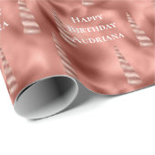 Papier Cadeau Rose Gold Glam Unicorn Anniversaire (Coin rond)