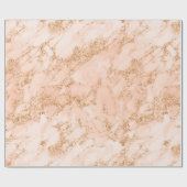 Papier Cadeau Rose Gold Glitter Marble Tendance Chic Anniversair (Plat)
