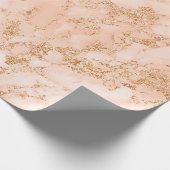Papier Cadeau Rose Gold Glitter Marble Tendance Chic Anniversair (Coin)