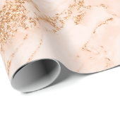 Papier Cadeau Rose Gold Glitter Marble Tendance Chic Anniversair (Coin rond)
