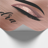 Papier Cadeau Rose Gold Glitter Sparkle Eyelashes Monogram (Coin)