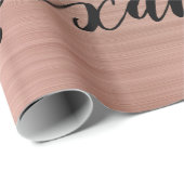 Papier Cadeau Rose Gold Glitter Sparkle Eyelashes Monogram (Coin rond)