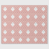 Papier Cadeau Rose Gold Luxueux Brodé Monogramme (Plat)