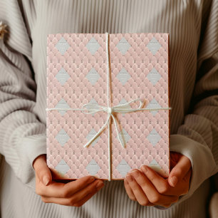 Papier Cadeau Rose Gold Luxueux Monogramme Brodé