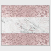 Papier Cadeau Rose Gold Modern Glam Marbre & Parties scintillant (Plat)