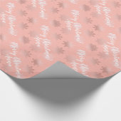 Papier Cadeau Rose Gold Motif de Noël personnalisé (Coin)