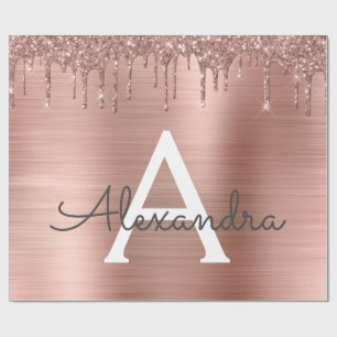 Papier Cadeau Rose Gold - Parties scintillant rose pâle Nom du m