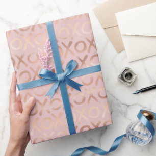 Papier Cadeau Rose Gold Rose XOXO Rose Clair