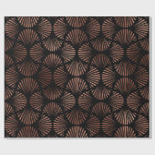 Papier Cadeau Rose Gold Shells sur Black (Plat)