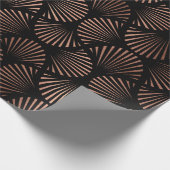 Papier Cadeau Rose Gold Shells sur Black (Coin)