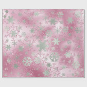 Papier Cadeau Rose Gold & Silver Christmas Snowflake Motif (Plat)