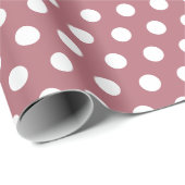Papier Cadeau Rose Gold White Petits Pois (Coin rond)
