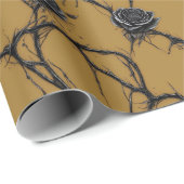 Papier Cadeau Rose gothique noir Motif Speedpaint (Coin rond)