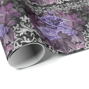 Papier Cadeau Rose gothique violet