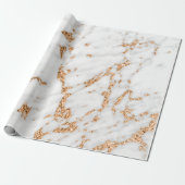 Papier Cadeau Rose gris blanc Parties scintillant or Carrara pie (Déroulé)