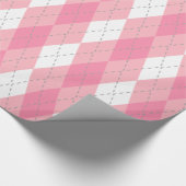 Papier Cadeau Rose Gris foncé Blanc XL Argyle (Coin)