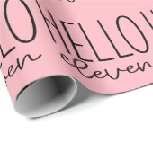 Papier Cadeau Rose Hello Onze Papier d'enveloppement (Coin rond)