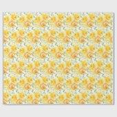 Papier Cadeau Rose jaune (Plat)