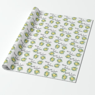 Papier Cadeau Rose jaune clair Vintage Mariage de printemps