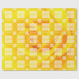 Papier Cadeau Rose jaune de la Saint-Valentin L'amour ne manque