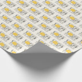 Papier Cadeau Rose jaune gris du Texas (Coin)