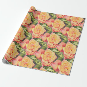 Papier Cadeau Rose jaune magnifique