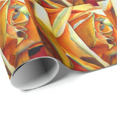 Papier Cadeau Rose jaune originale aquarelle Art (Coin rond)