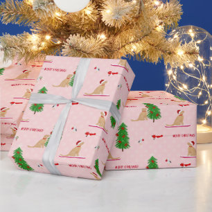 Papier cadeau rose Jour de plage de Noël doré